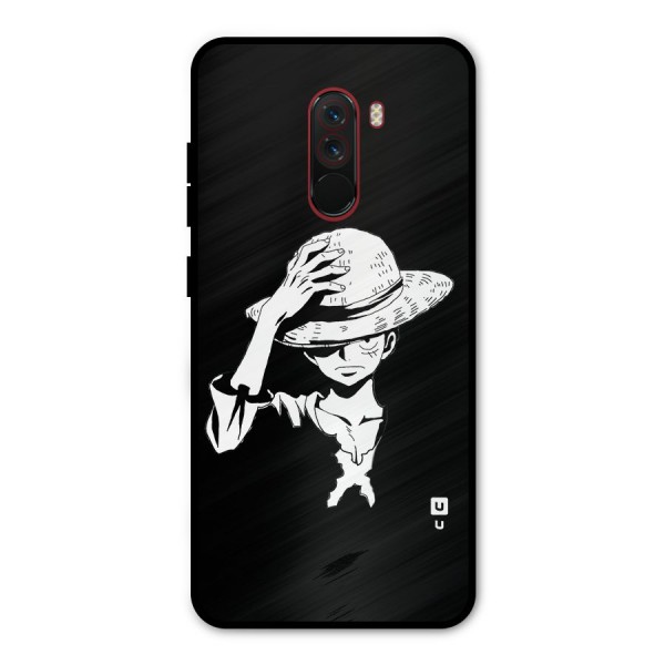 Anime One Piece Luffy Silhouette Metal Back Case for Poco F1