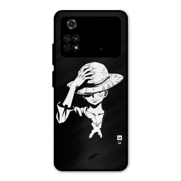 Anime One Piece Luffy Silhouette Metal Back Case for Poco M4 Pro 4G