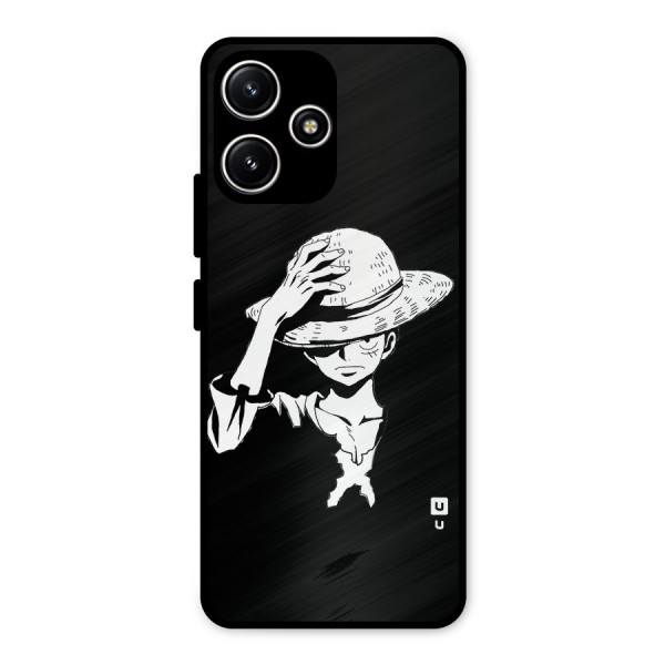 Anime One Piece Luffy Silhouette Metal Back Case for Poco M6 Pro