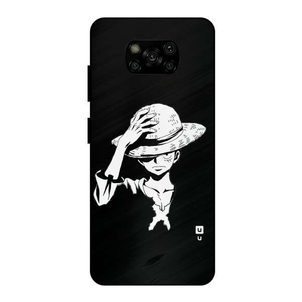 Anime One Piece Luffy Silhouette Metal Back Case for Poco X3