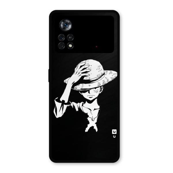 Anime One Piece Luffy Silhouette Metal Back Case for Poco X4 Pro 5G