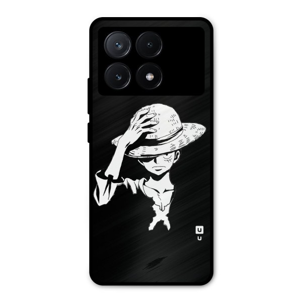 Anime One Piece Luffy Silhouette Metal Back Case for Poco X6 Pro