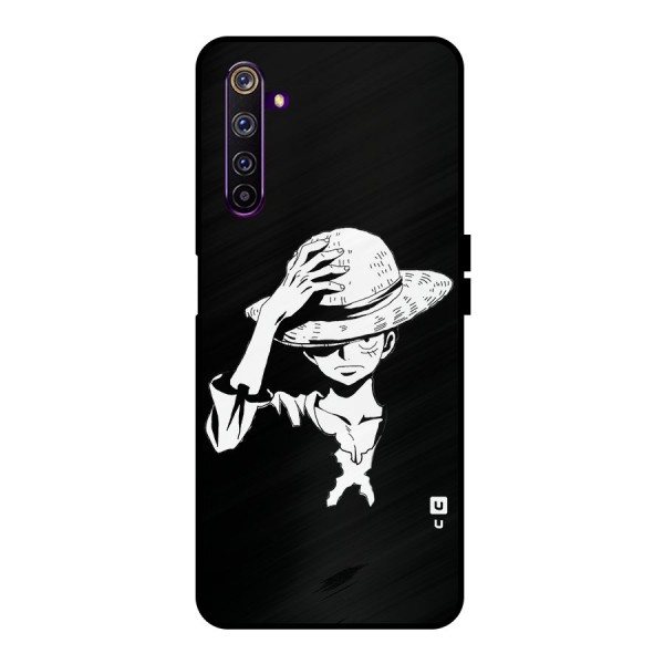 Anime One Piece Luffy Silhouette Metal Back Case for Realme 6 Pro