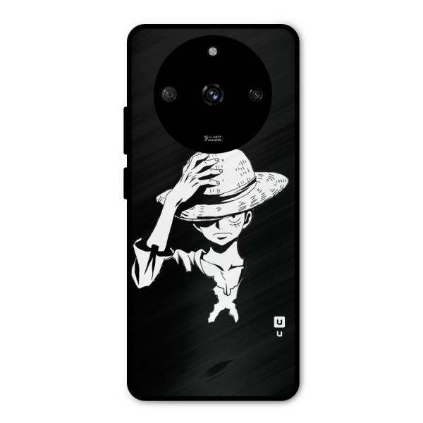 Anime One Piece Luffy Silhouette Metal Back Case for Realme Narzo 60 5G