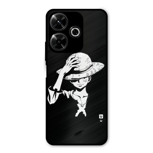 Anime One Piece Luffy Silhouette Metal Back Case for Redmi 13 5G