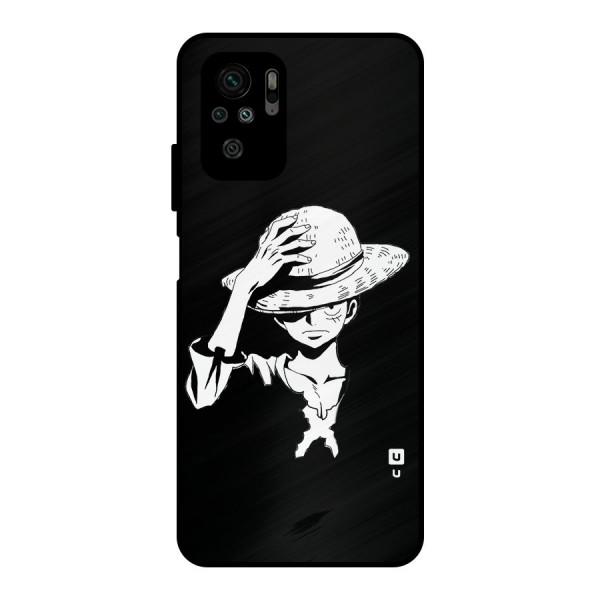 Anime One Piece Luffy Silhouette Metal Back Case for Redmi Note 10