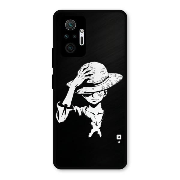 Anime One Piece Luffy Silhouette Metal Back Case for Redmi Note 10 Pro
