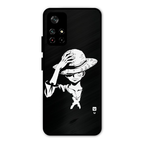 Anime One Piece Luffy Silhouette Metal Back Case for Redmi Note 11T 5G