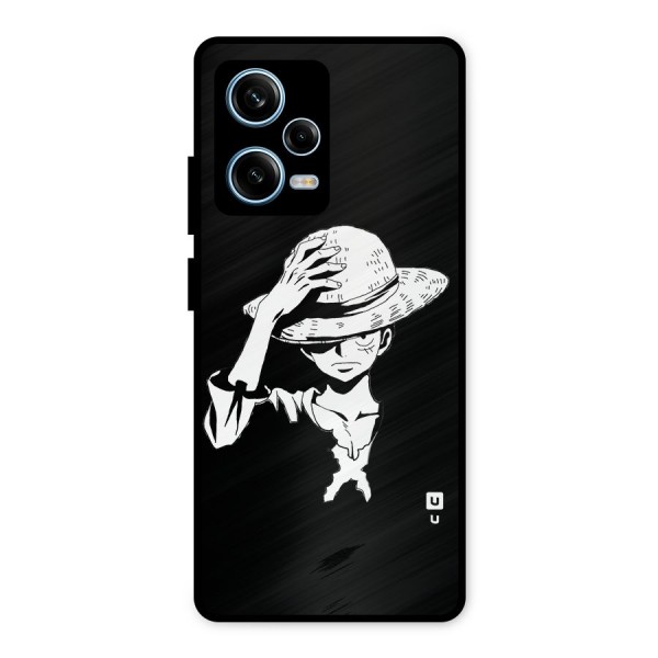 Anime One Piece Luffy Silhouette Metal Back Case for Redmi Note 12 Pro