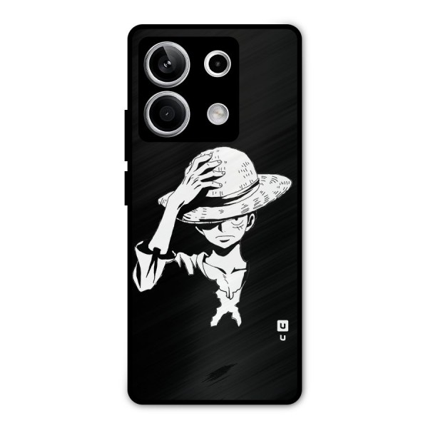 Anime One Piece Luffy Silhouette Metal Back Case for Redmi Note 13 5G