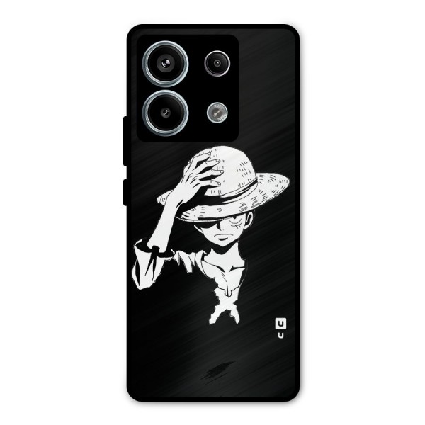 Anime One Piece Luffy Silhouette Metal Back Case for Redmi Note 13 Pro 5G