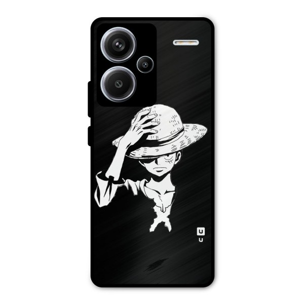 Anime One Piece Luffy Silhouette Metal Back Case for Redmi Note 13 Pro Plus