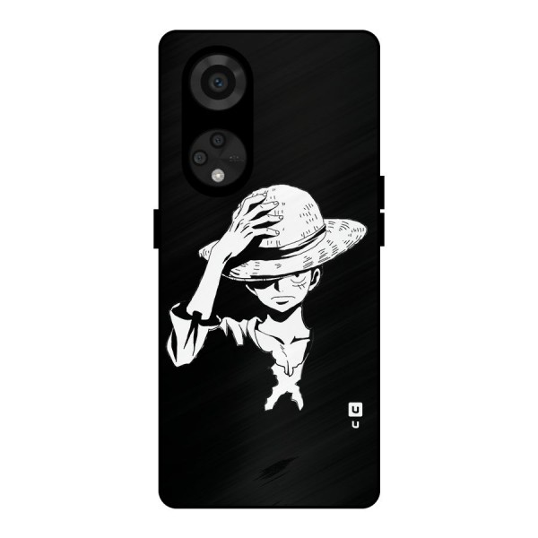 Anime One Piece Luffy Silhouette Metal Back Case for Reno8 T 5G