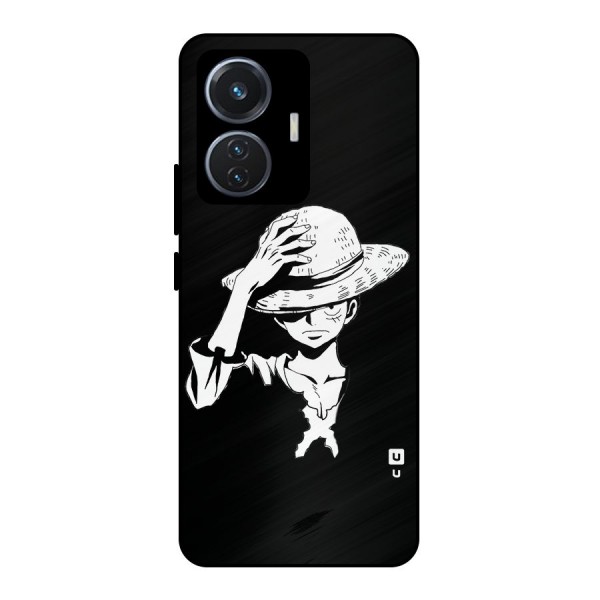 Anime One Piece Luffy Silhouette Metal Back Case for Vivo T1 44W