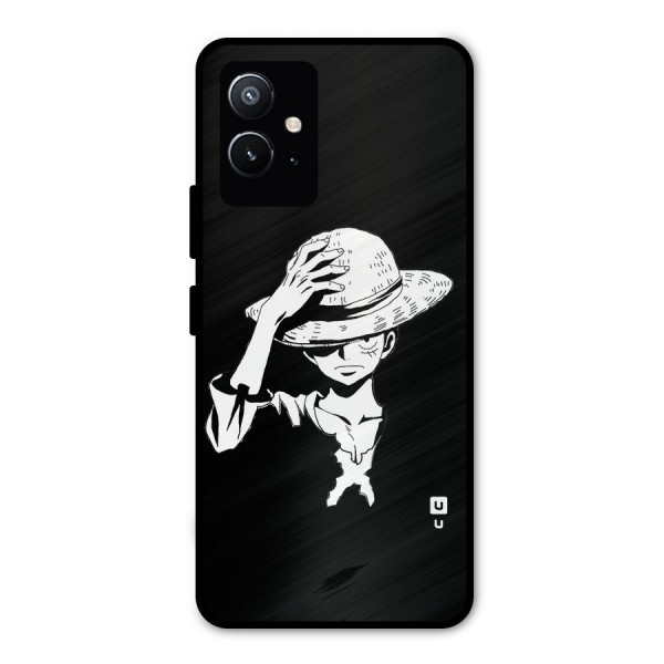 Anime One Piece Luffy Silhouette Metal Back Case for Vivo T1 5G