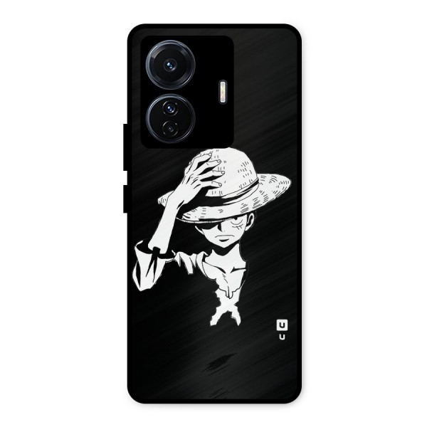 Anime One Piece Luffy Silhouette Metal Back Case for Vivo T1 Pro