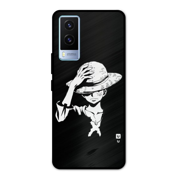 Anime One Piece Luffy Silhouette Metal Back Case for Vivo V21e 5G