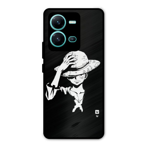 Anime One Piece Luffy Silhouette Metal Back Case for Vivo V25