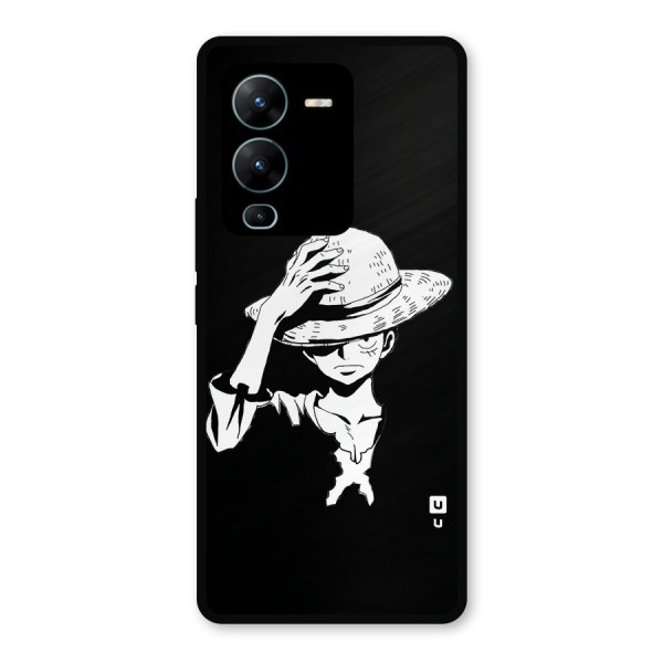 Anime One Piece Luffy Silhouette Metal Back Case for Vivo V25 Pro