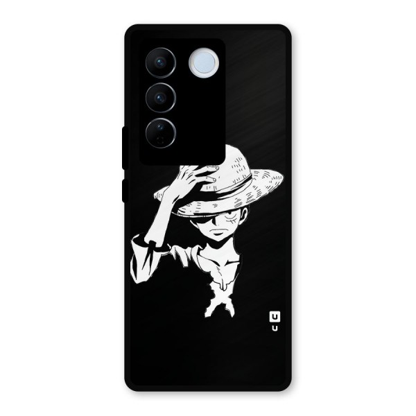 Anime One Piece Luffy Silhouette Metal Back Case for Vivo V27
