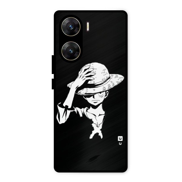 Anime One Piece Luffy Silhouette Metal Back Case for Vivo V29e