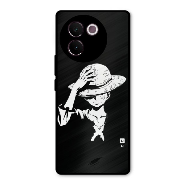 Anime One Piece Luffy Silhouette Metal Back Case for Vivo V30e