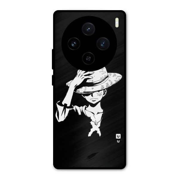 Anime One Piece Luffy Silhouette Metal Back Case for Vivo X100