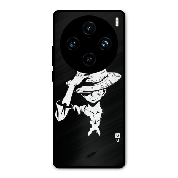 Anime One Piece Luffy Silhouette Metal Back Case for Vivo X100 Pro