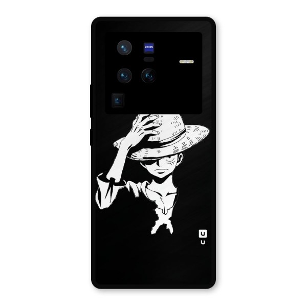 Anime One Piece Luffy Silhouette Metal Back Case for Vivo X80 Pro