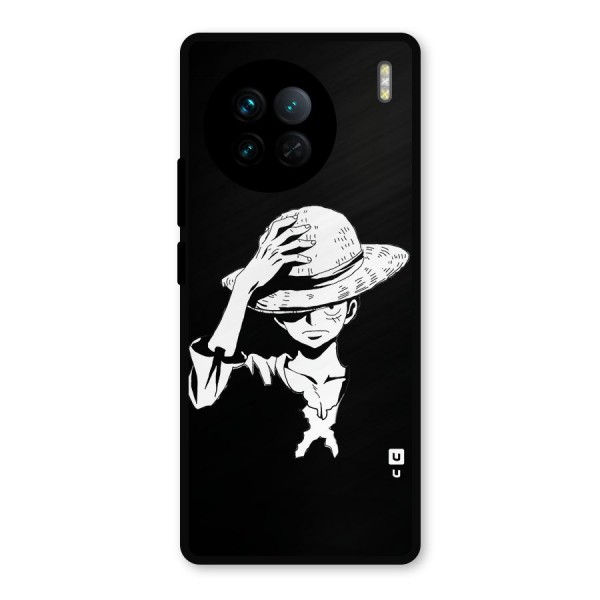 Anime One Piece Luffy Silhouette Metal Back Case for Vivo X90