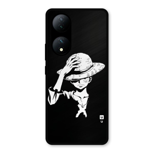 Anime One Piece Luffy Silhouette Metal Back Case for Vivo Y100a