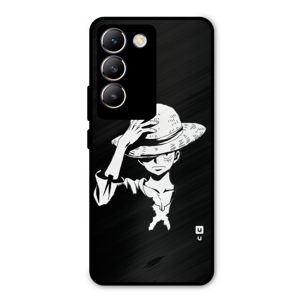 Anime One Piece Luffy Silhouette Metal Back Case for Vivo Y200e