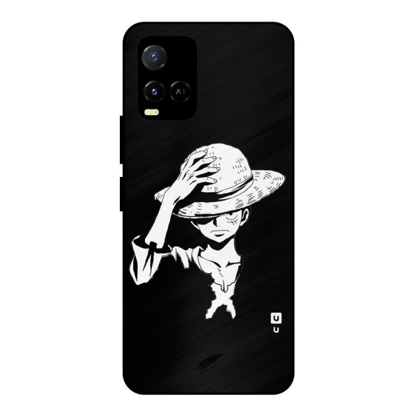 Anime One Piece Luffy Silhouette Metal Back Case for Vivo Y21G