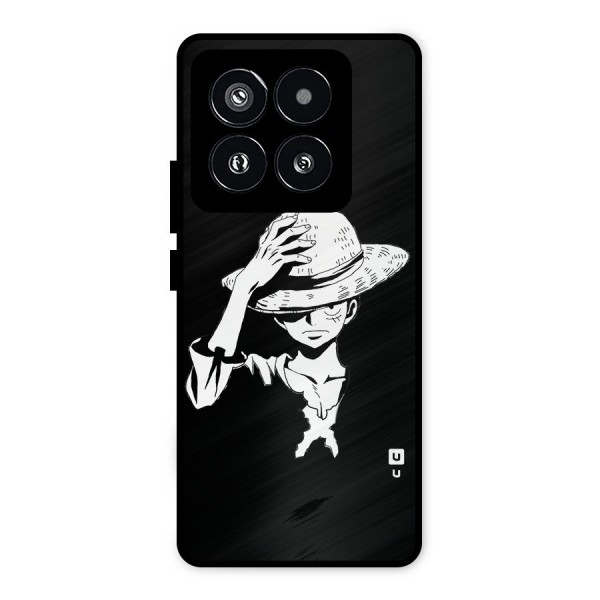 Anime One Piece Luffy Silhouette Metal Back Case for Xiaomi 14 Pro