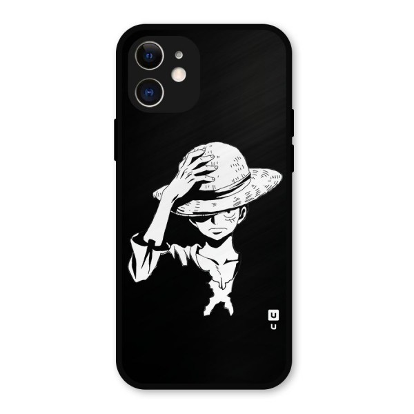 Anime One Piece Luffy Silhouette Metal Back Case for iPhone 12