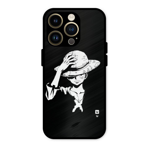 Anime One Piece Luffy Silhouette Metal Back Case for iPhone 14 Pro
