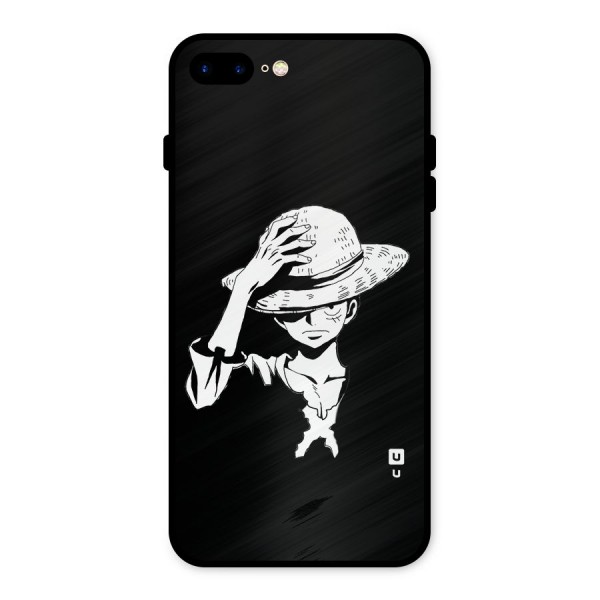 Anime One Piece Luffy Silhouette Metal Back Case for iPhone 8 Plus
