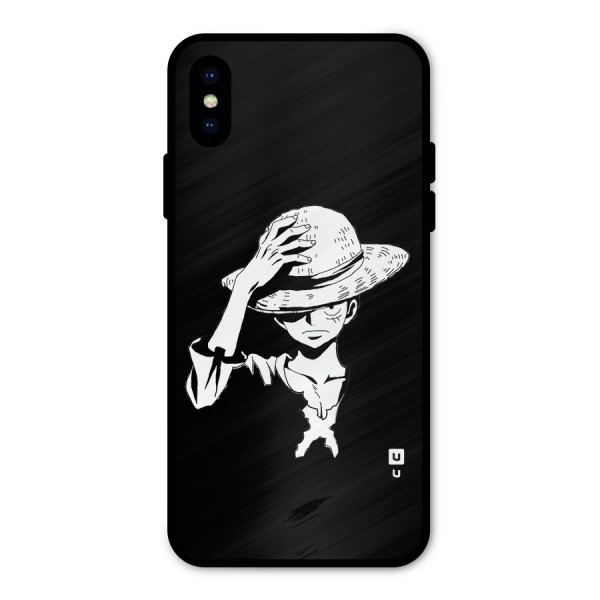 Anime One Piece Luffy Silhouette Metal Back Case for iPhone X