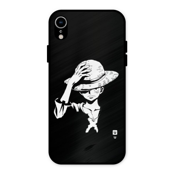 Anime One Piece Luffy Silhouette Metal Back Case for iPhone XR