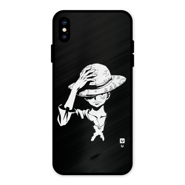 Anime One Piece Luffy Silhouette Metal Back Case for iPhone XS Max