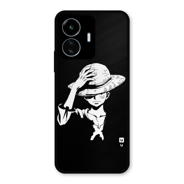 Anime One Piece Luffy Silhouette Metal Back Case for vivo iQOO Z6 Lite 5G