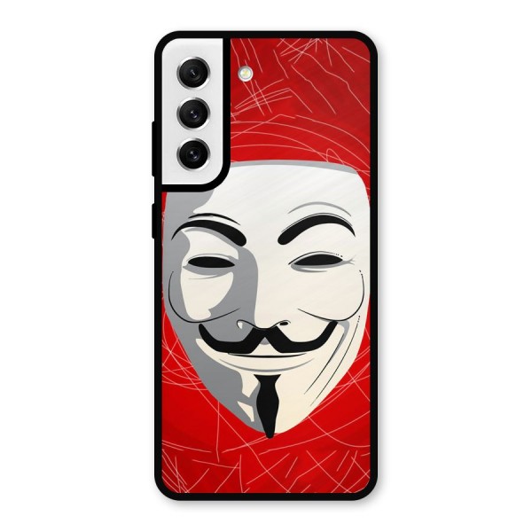 Anonymous Mask Abstract Metal Back Case for Galaxy S21 FE 5G