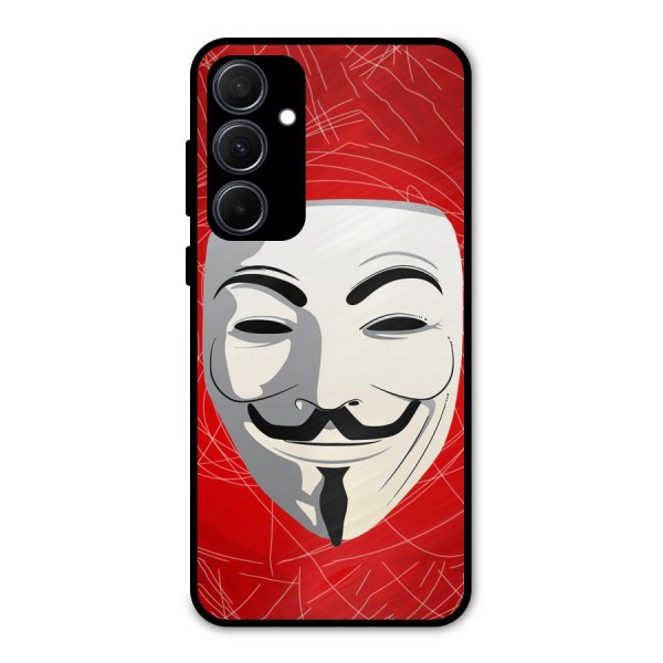 Anonymous Mask Abstract  Metal Back Case for Galaxy A35