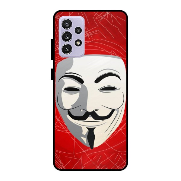 Anonymous Mask Abstract  Metal Back Case for Galaxy A72