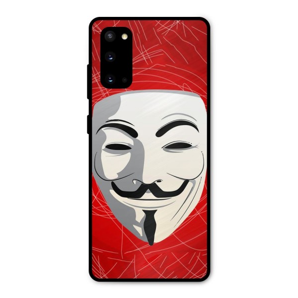 Anonymous Mask Abstract  Metal Back Case for Galaxy S20