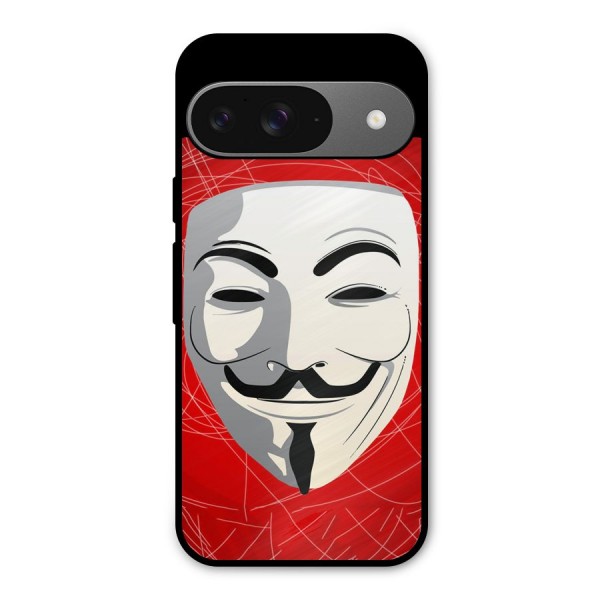 Anonymous Mask Abstract  Metal Back Case for Google Pixel 9