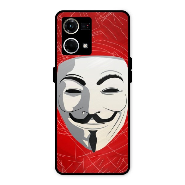 Anonymous Mask Abstract  Metal Back Case for Oppo F21 Pro 4G