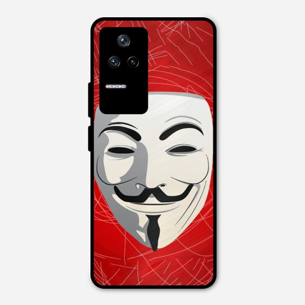 Anonymous Mask Abstract  Metal Back Case for Poco F4 5G