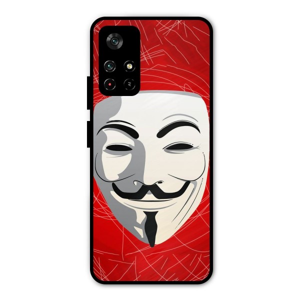 Anonymous Mask Abstract  Metal Back Case for Poco M4 Pro 5G
