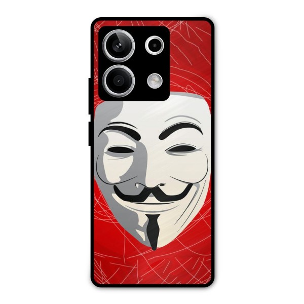 Anonymous Mask Abstract  Metal Back Case for Redmi Note 13 5G
